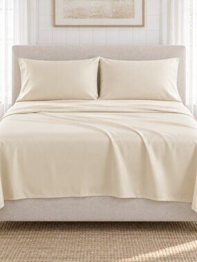 Home Collection Premium Rayon from Bamboo Sheet Set or Pillowcases, Ivory